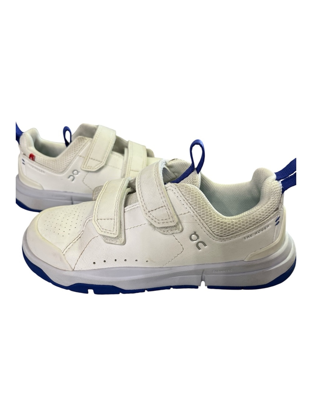 On Cloud Kids The Roger Shoes - White / Cobalt Blue - Size US K12.5 / EU 30